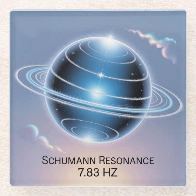  Schumann Resonance 7.83 Hz Glass Coaster Glasuntersetzer (Vorderseite)