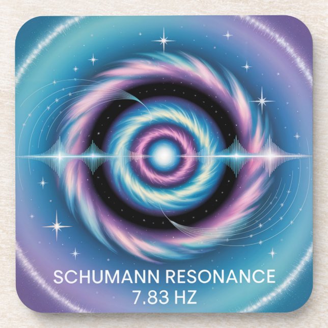 Schumann Resonance 7.83 Hz Plastic Coaster Set Getränkeuntersetzer (Vorderseite)