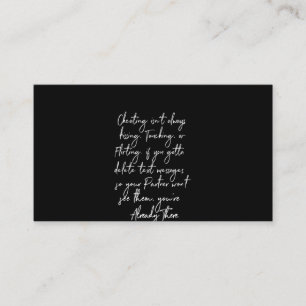 Schummeln ist nicht immer rührend oder flirtend visitenkarte