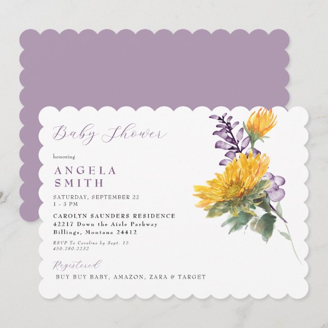 Schuppenblütendusche Einladung (Vorne/Hinten)