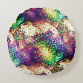 Schuppenfarbene Waagen oder Wassertropfen Rundes Kissen