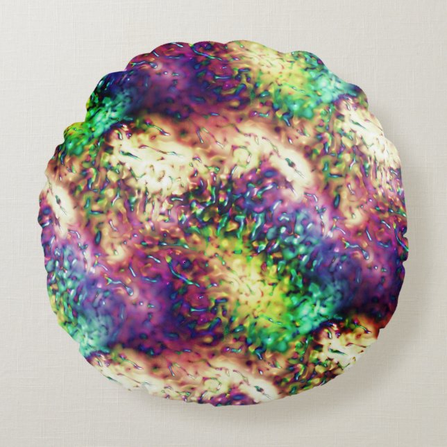 Schuppenfarbene Waagen oder Wassertropfen Rundes Kissen (Vorderseite)