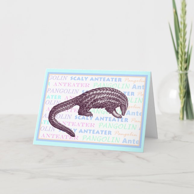 Schuppiger Anteater-/Pangolin-Gruß-Karte Karte (Vorderseite)
