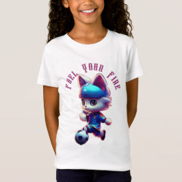 Schüren Sie den Cyberpunk-Cat-Fußballspieler T-Shirt