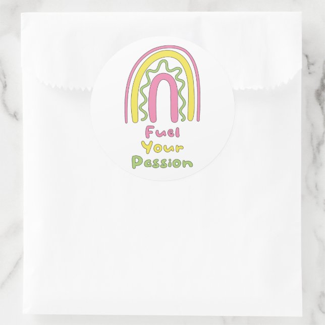 Schüren Sie Ihre Leidenschaft motivierend Boho Reg Runder Aufkleber (Tasche)