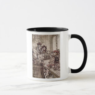 Schurke Arthurs Rackham vor dem König und der Tasse
