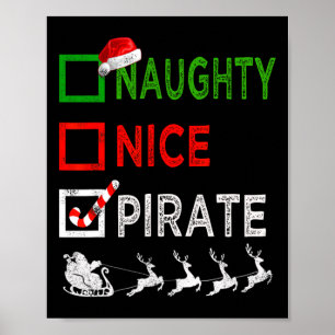 Schurke Brave Pirat Weihnachten Schlafanzug Lustig Poster