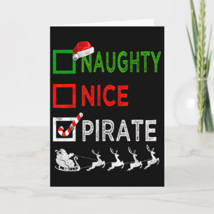 Schurke Nice Pirat Weihnachten Schlafanzug Lustige Karte