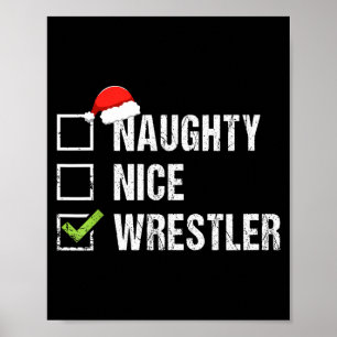 Schurke Nice Wrestler-Shirt Wrestling Santa Christ Poster