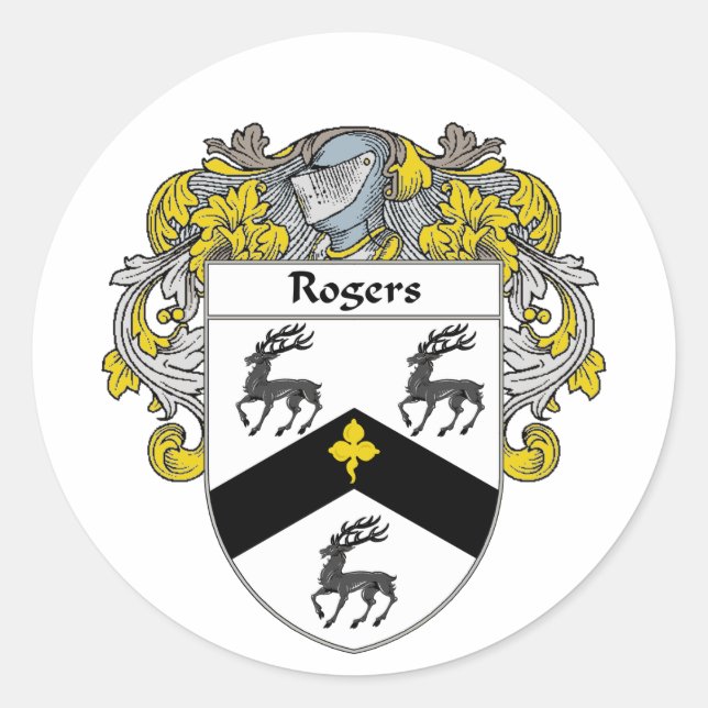 Schurrer-Wappen (mantled) Runder Aufkleber (Vorderseite)