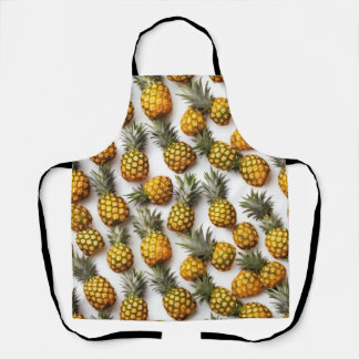 Schürze - Ananas im Gittermuster, Thema Lebensmitt