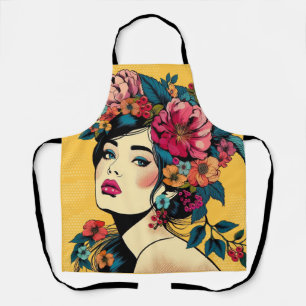 Schürze ART drucken Frauen mit Blume