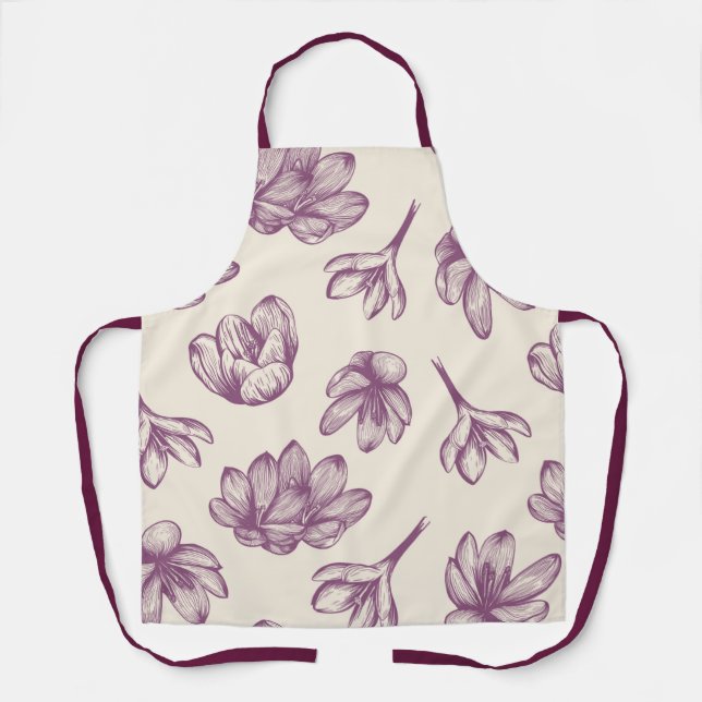Schürze - Burgund Floral (Vorderseite)