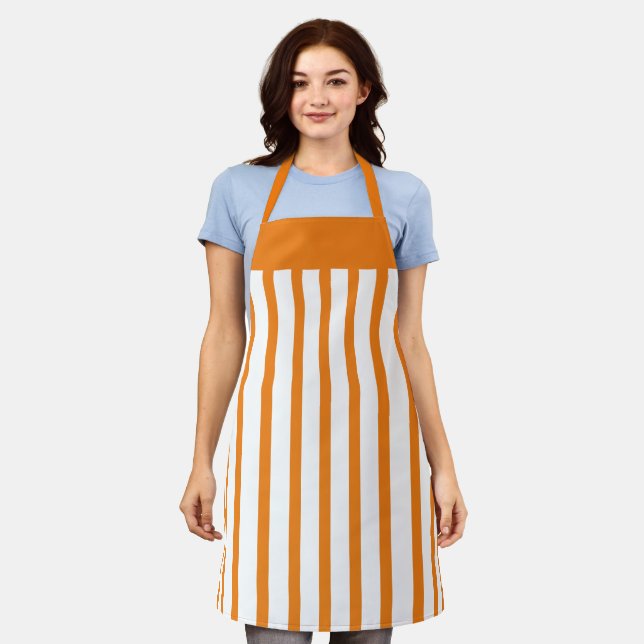 Schürze Café Orange und White Stripe (Getragen)