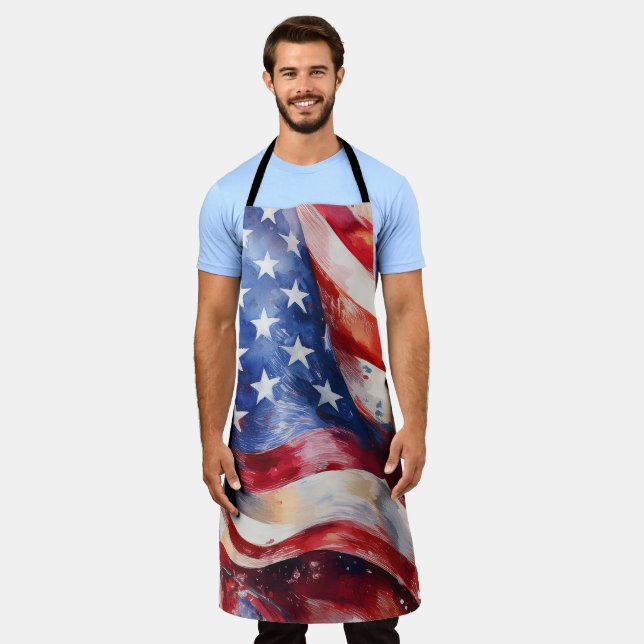 Schürze der amerikanischen Flagge (Getragen)