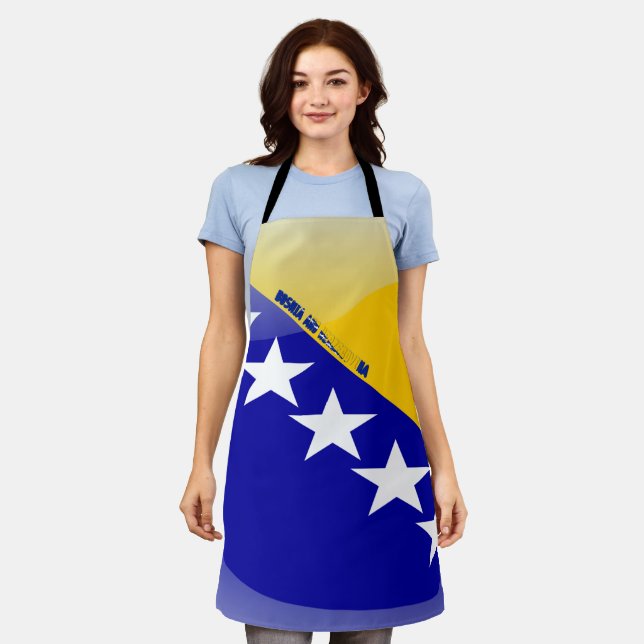 Schürze der bosnischen Flagge (Getragen)