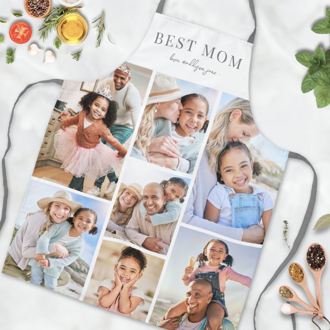 Schürze der personalisierten Fotolage-Mama (Personalized Photo Collage Mom Apron)