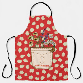 Schürze der Vintagen Rotblütenmutter