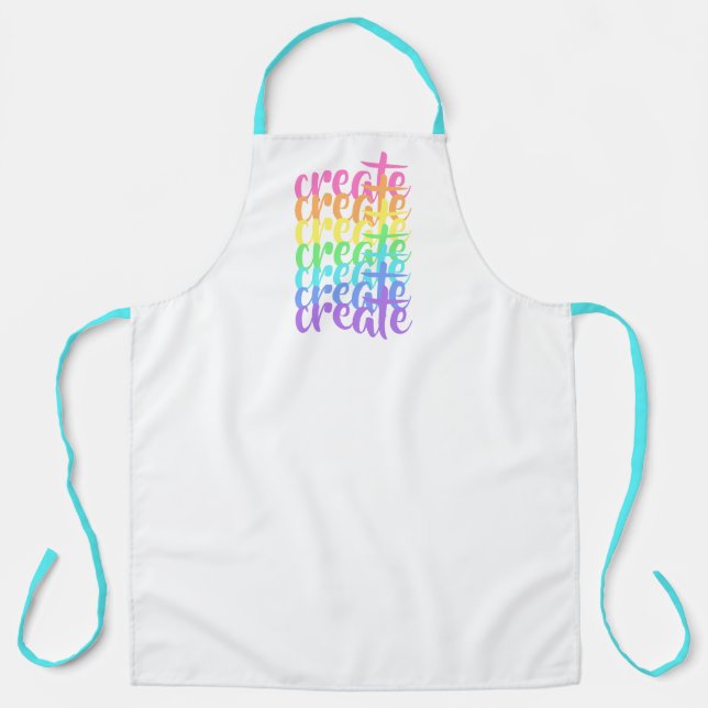 Schürze "Erstellen" von Regenbogenwörtern (Vorderseite)