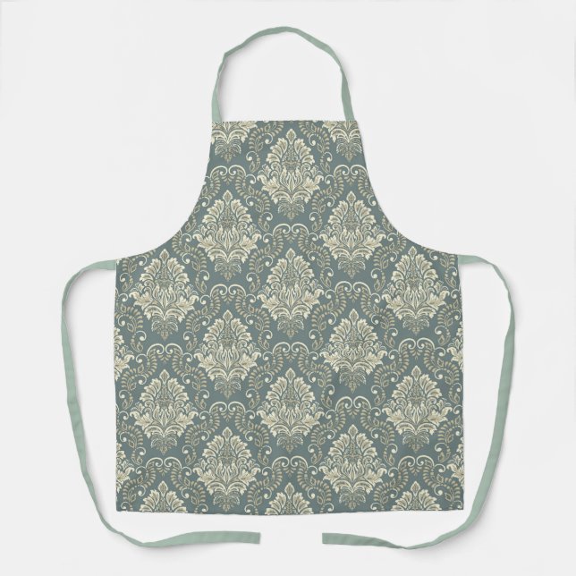 Schürze Floral/Damast Muster (Vorderseite)