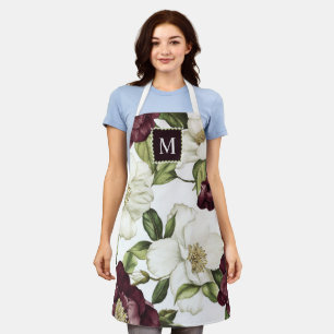 Schürze für das Muster des Burgundy Floral