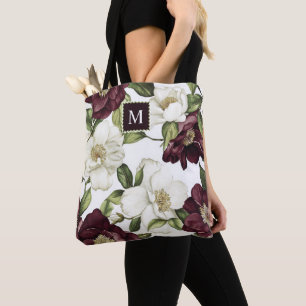 Schürze für das Muster des Burgundy Floral Tasche