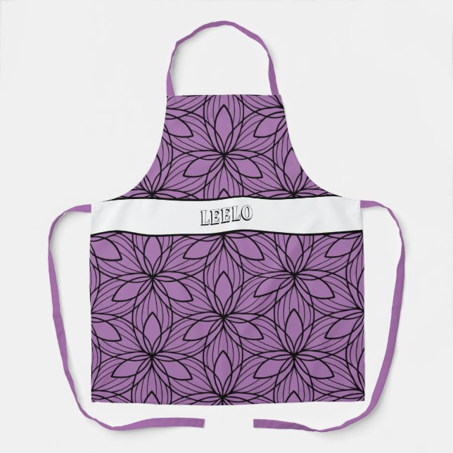 Schürze für geometrische Schwarz- und Lila Kunst (Vorderseite)
