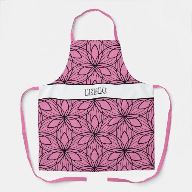 Schürze für geometrische Schwarz- und Rosa-Art (Vorderseite)