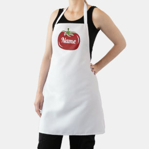 Schürze für Männer und Frauen mit rotem Tomatenlog