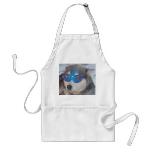 Schürze Husky Blue Eyes Blue Mardi Gras Mask
