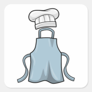 Schürze kochen quadratischer aufkleber
