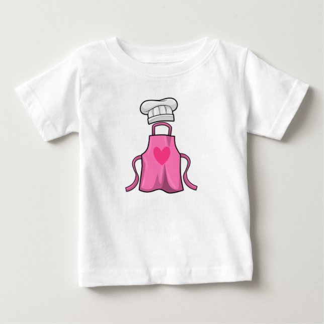 Schürze kochen und Kochmütze mit Herz Baby T-shirt (Vorderseite)