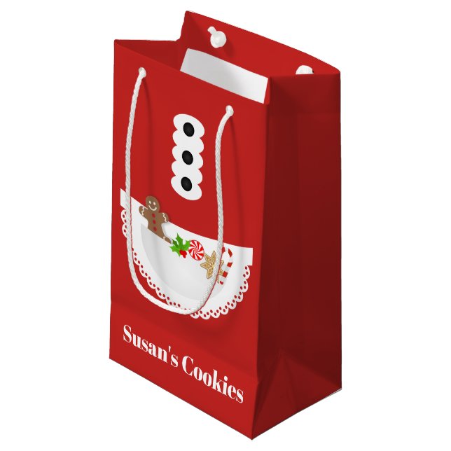 Schürze Lebkuchen Weihnachtsgebäck Austausch Party Kleine Geschenktüte (Vorderseite Schrägansicht)