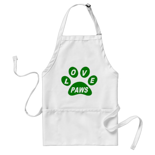 Schürze Liebe Paws Green (Vorne)