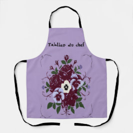 Schürze mit Aufdruck Violetter Blumenstrauß