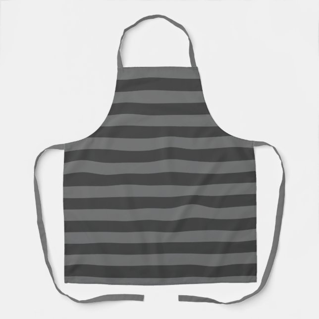 Schürze mit Graustreifen-Allover-Print (Vorderseite)