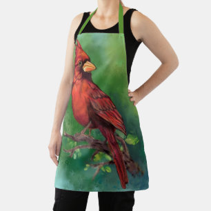 Schürze mit Roter Kardinalvogel
