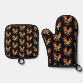 Schürze Ofenhandschuh & Topflappen-Set