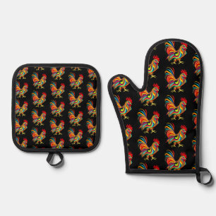 Schürze Ofenhandschuh & Topflappen-Set