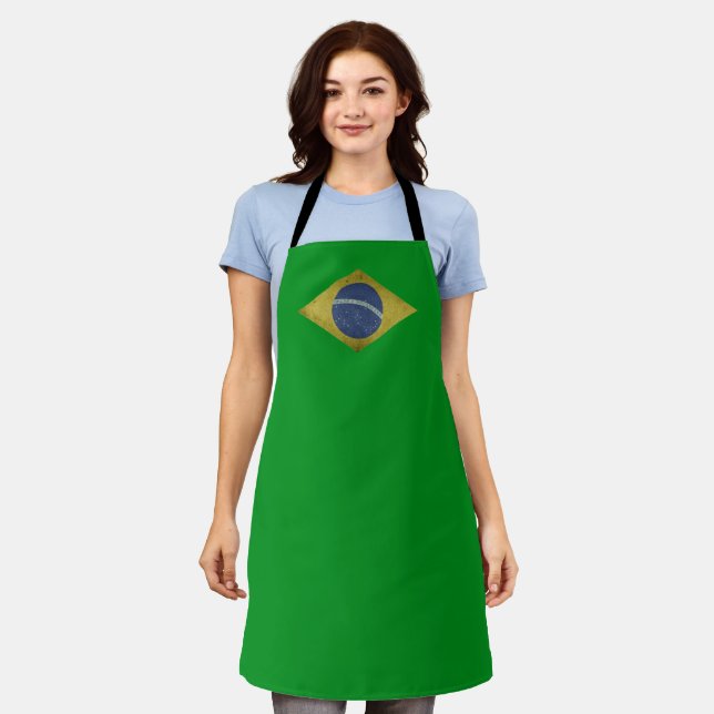 Schürze unter brasilianischer Flagge (Getragen)