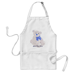Schürze White and Blue Teddy