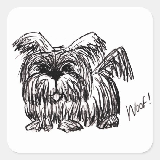 Schuss ein Staub-Mopp-Hund Quadratischer Aufkleber