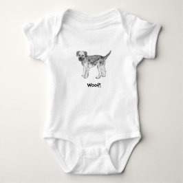 Schuss! Hündchen-Baby-Bodysuit - Grenze Terrier Baby Strampler