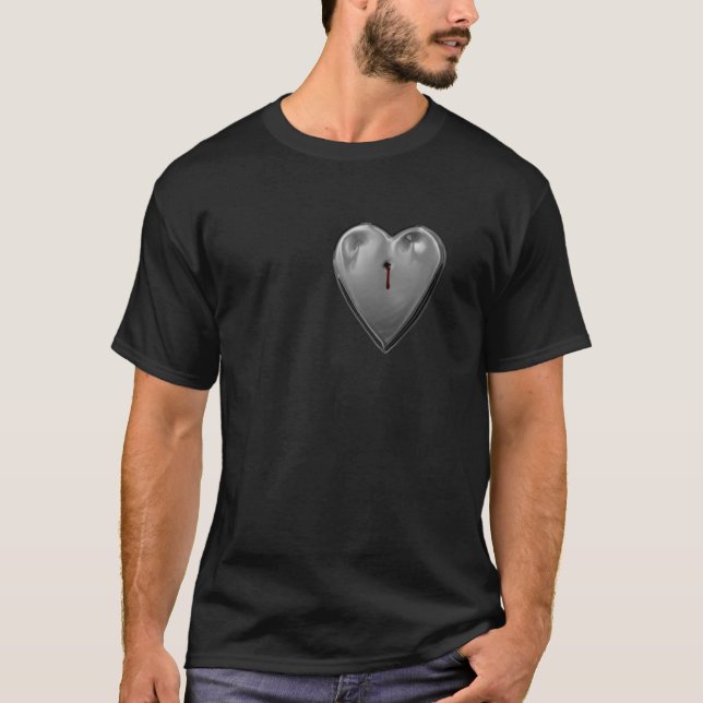 Schuss und Bluten-Metallherz, T-Shirt (Vorderseite)