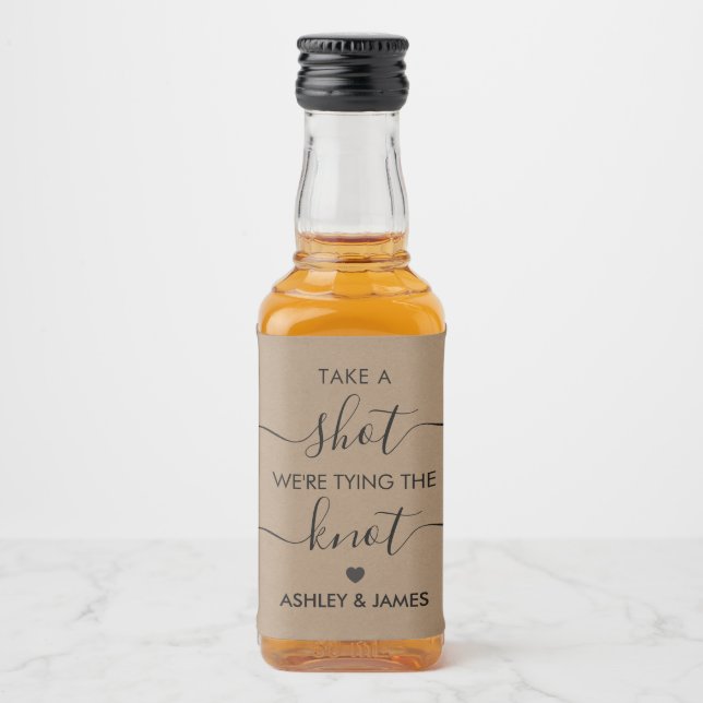 Schuss, wir binden die Gastgeschenk Hochzeit des K Alkoholflaschenetikett (Vorderseite)