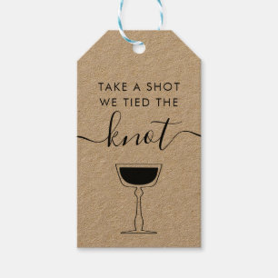Schuss, wir tippen den Knot Wedding Cocktail Geschenkanhänger