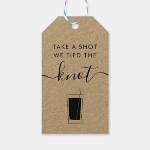 Schuss, wir tippen den Knoten Wedding Highball Geschenkanhänger