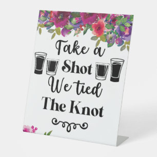 Schuss, wir tippen die Blütenhochzeit des Knotens Sockelschild