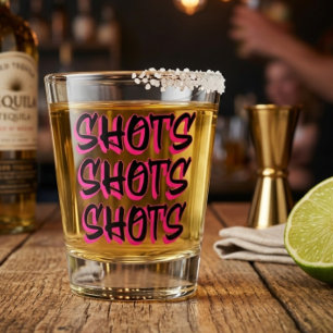 Schüsse Schüsse Schüsse Rosa Shotglas Schnapsglas