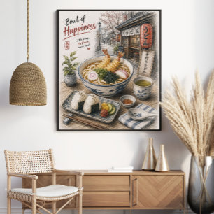 Schüssel des Glücks Japanische Tempura Udon Poster